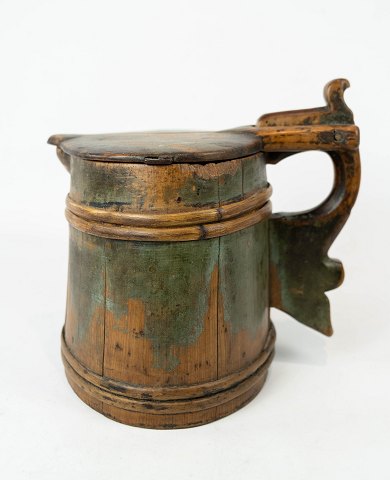 Antique jug of dark wood with original colours and in great vintage condition 
from 1860.  
5000m2 showroom.