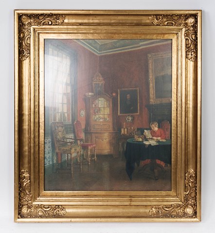 Painting on canvas with beautiful gilded frame, from around 1920.
5000m2 showroom.
