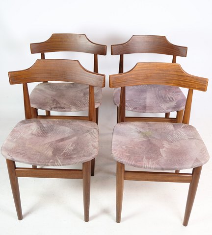 4 Dining room chairs - Teak - Grey fabric - Hans Olsen - 1960
Great condition
