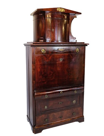 Secretary - mahogany - brass fittings - Intarsia - 1840
Great condition
