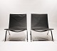A set of armchairs - Model PK22 - Black Classic Leather - Poul Kjærholm - Fritz 
Hansen - 1980