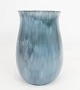 Ceramic vase with glaze of blue nuances by Hegnetslund Ceramics. 
5000m2 showroom.